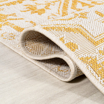 Estrella Bohemian Medallion Textured Weave Indoor/outdoor Runner Rug